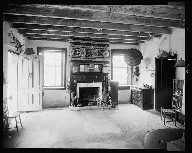 Photo:St. Augustine Florida Fatio House Interior 1936 1937 Fireplace Room