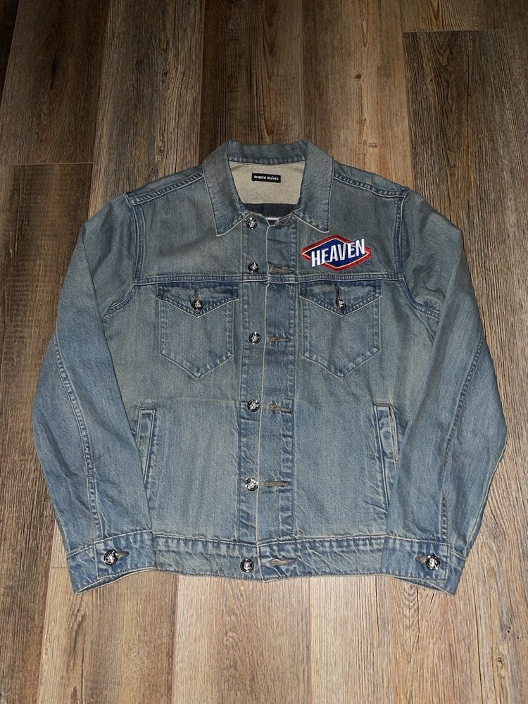 Seventh Heaven BLEACH MISSING CROSS DENIM JACKET MENS MEDIUM DESIGNER