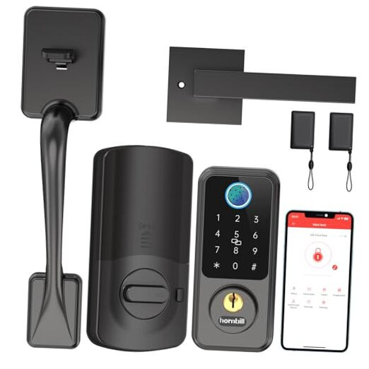 Smart Lock with Front Door Handle Set - Touchpad Keyless Entry for Modern Homes