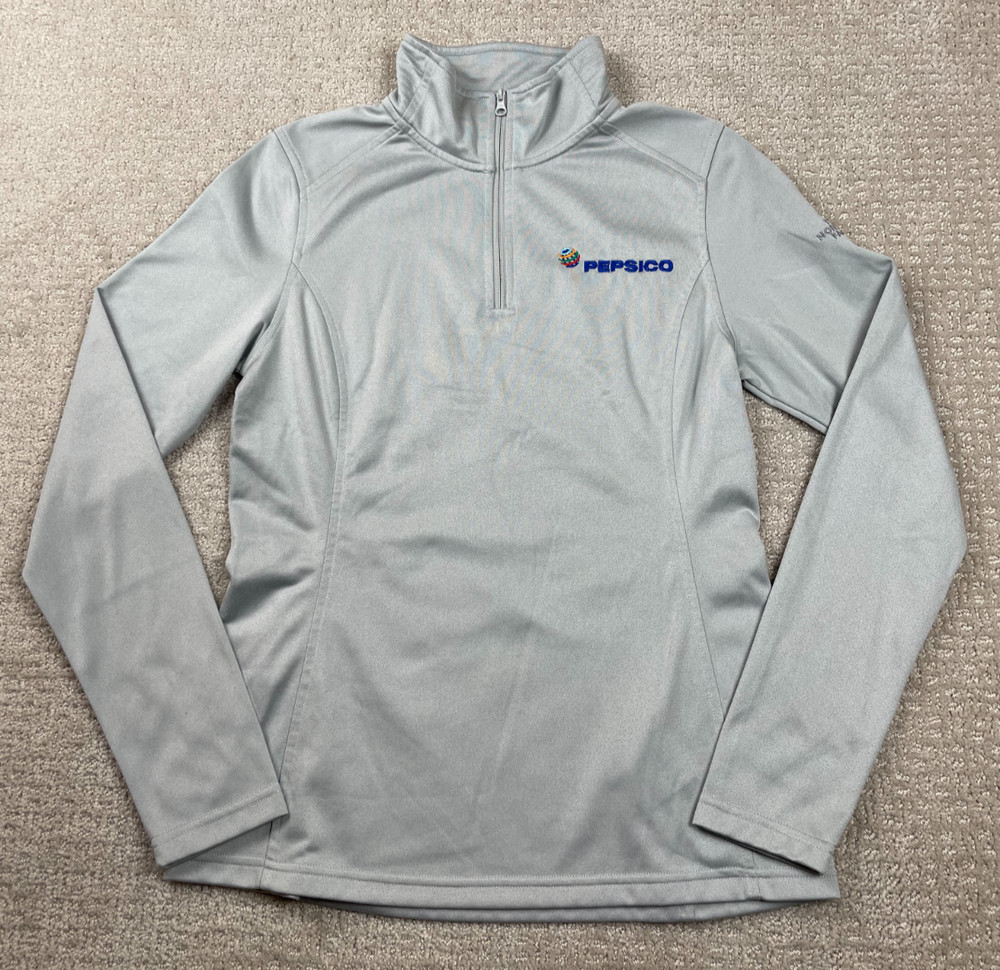 The North Face Sweater Womens S Gray 1/4 Zip Pullover Hiking Outdoors Pepsico