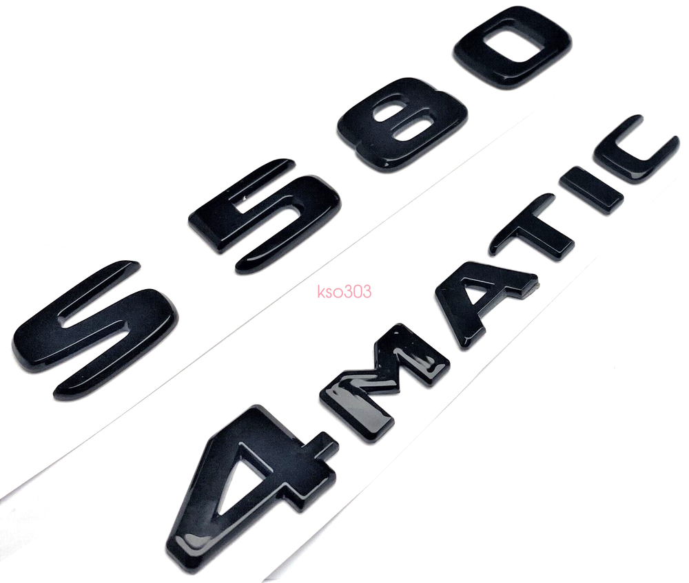 #2 BLACK S580+4MATIC MERCEDES LIFTGATE REAR TRUNK NAME EMBLEM BADGE LETTERS