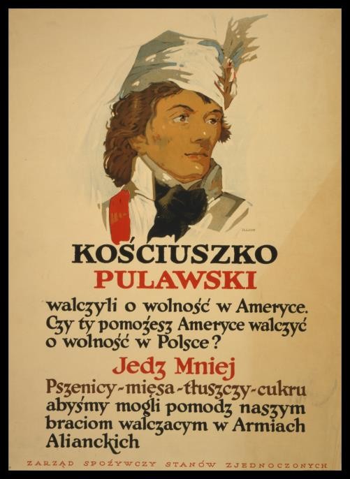 Kosciuszko,Pulaski,Liberty in America,Eat Less,World War I,WWI,Food Supply,1917