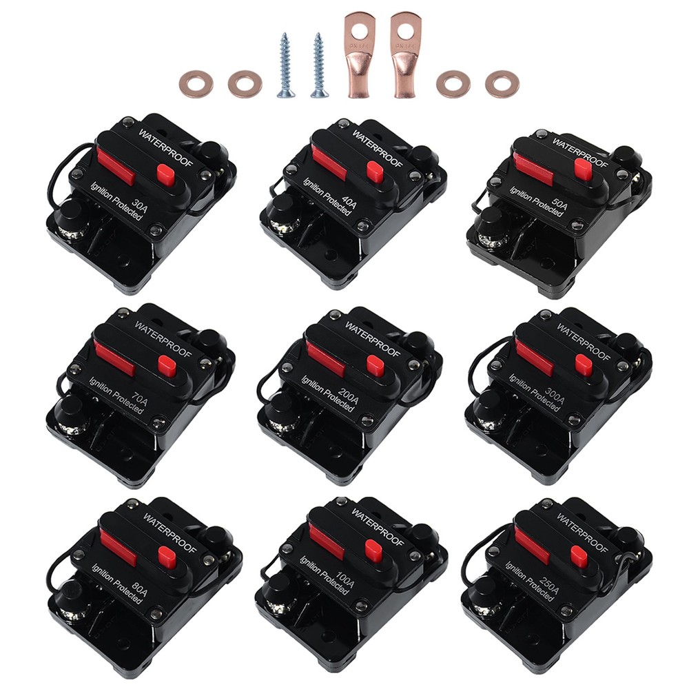 Manual Reset Switch Circuit Breaker Audio Fuse 20/100/300A Amp 12V-48V DC Boat