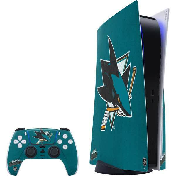NHL San Jose Sharks PS5 Bundle Skin - San Jose Sharks Distressed