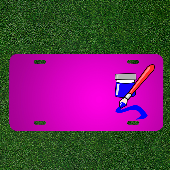 Custom Personalized Car License Plate with Name in Brush Ink Paint Style