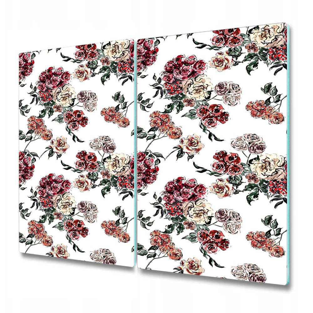 Serving Chopping Board bouquet Boho Ink painting Floral Retro vintage 2x30x52