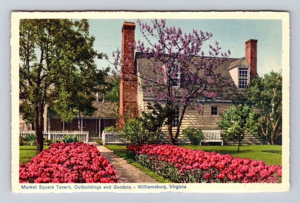 Williamsburg VA-Virginia, Market Street Tavern, Antique, Vintage Postcard