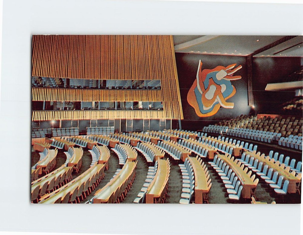 Postcard General Assembly Hall United Nations Headquarters New York USA