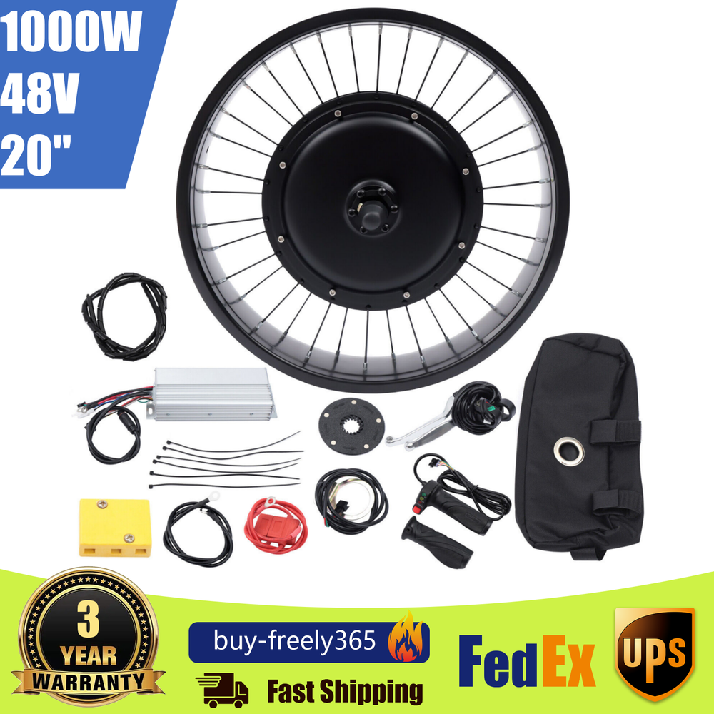 48V 1000W Fat Tire Front Wheel E-Bike Conversion Kit 20 Inch