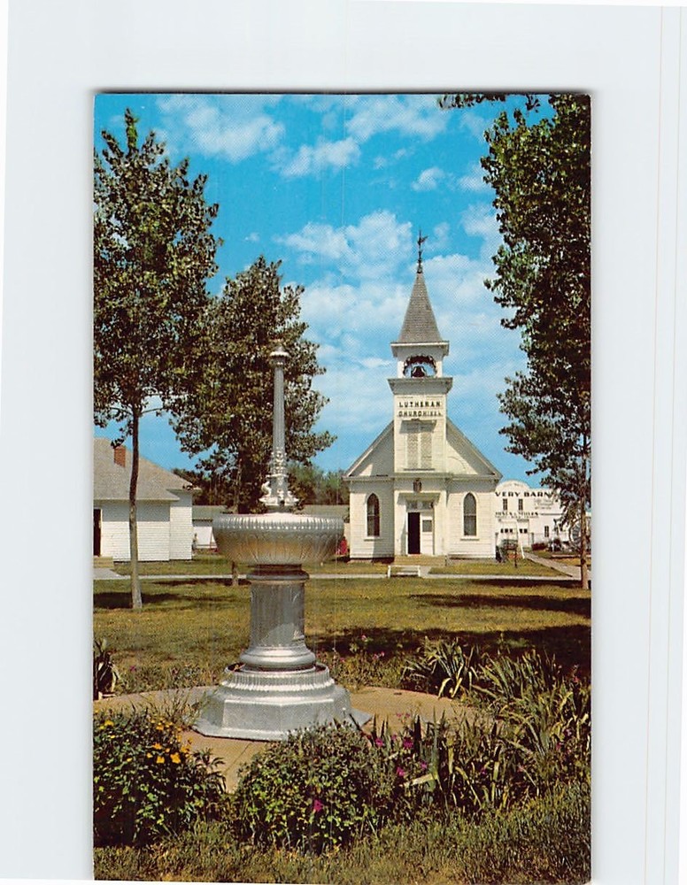 Postcard The Old Lutheran Church Pioneer Village Minden Nebraska USA