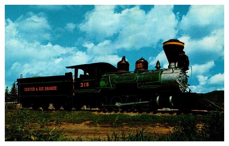 Postcard TRAIN SCENE Between Durango & Silverton Colorado CO m/09 AQ1384
