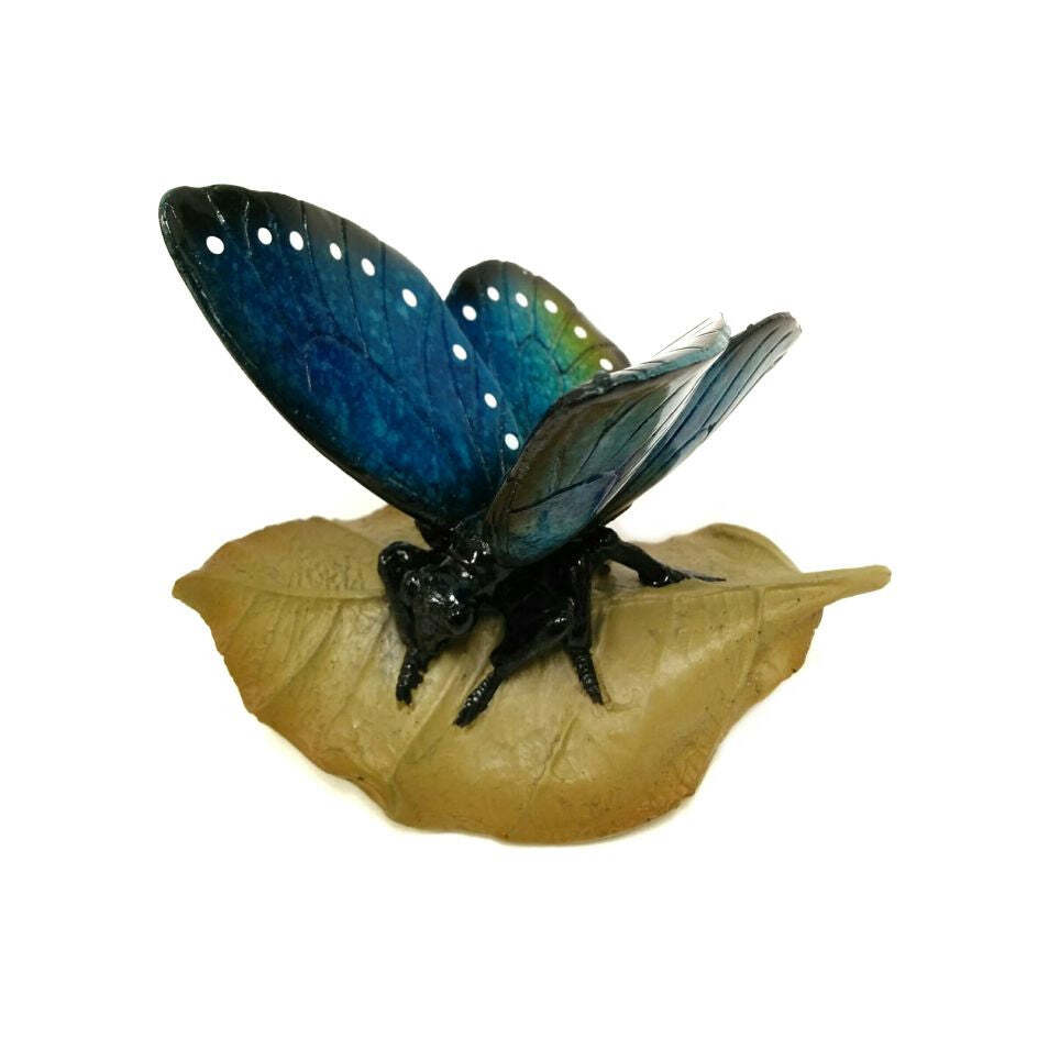 Blue Butterfly Leaf Figurine for Elegant Home Decor