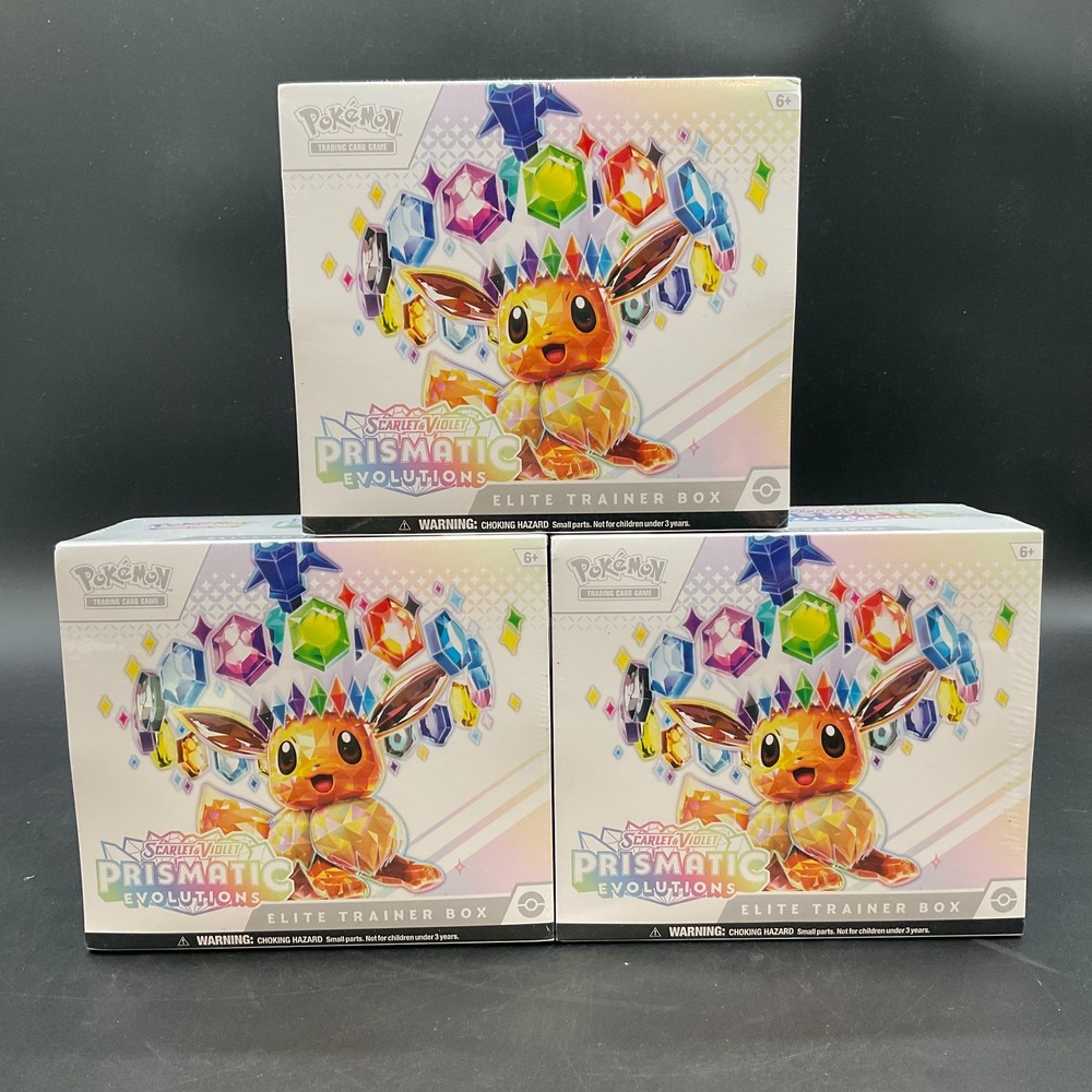 Lot of (3) Pokemon TCG Prismatic Evolutions Elite Trainer Boxes SEALED ETBPROBSTEIN is actively accepting consignments !!