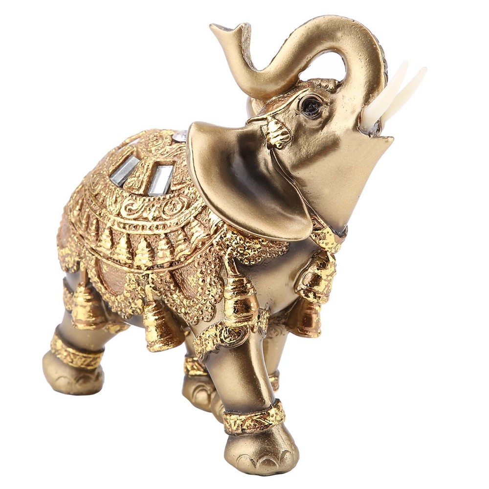 Elephant Statue Lucky Feng Shui Wealth Tabletop Figurine Home Decoration Gift