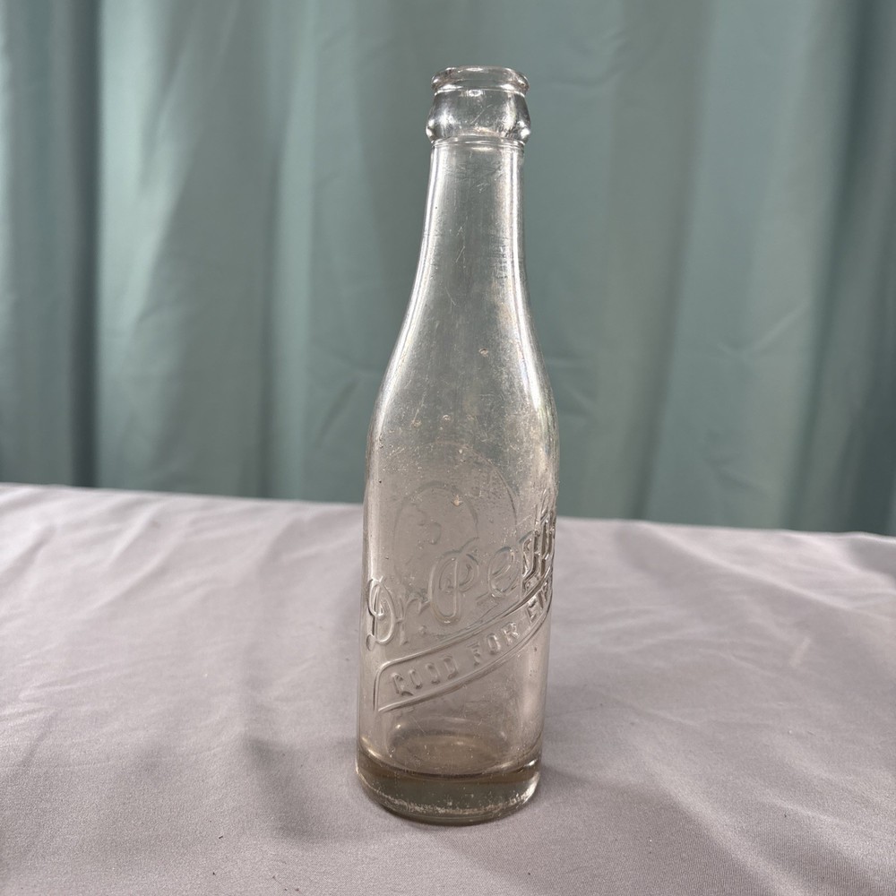 Antique Clear 10-2-4 Dr Pepper Soda Bottle 1942