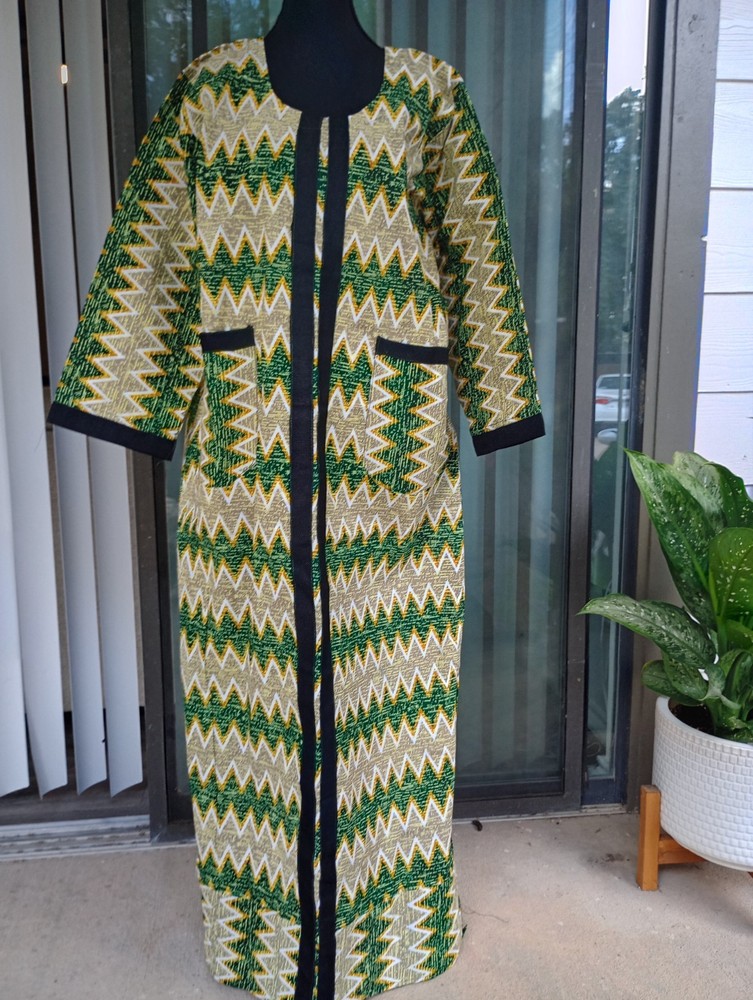 African Print Cotton Kaftan Bubu Dress Large to XL