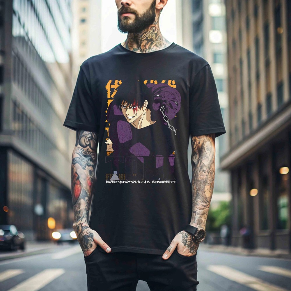 Anime Fushiguro Toji Jujutsu Kaisen Black T Shirt