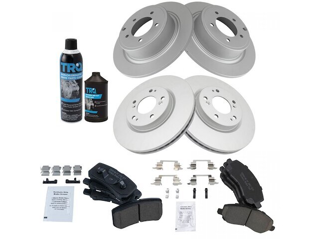 TRQ Brake Pad and Rotor Kit Front & Rear for 2007-2017 Jeep Patriot 64BGSJ