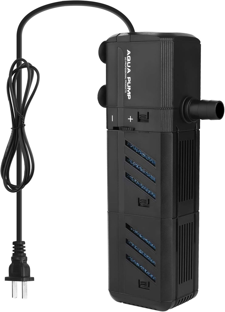 Submersible Aquarium Internal Filter 12W, Adjustable Fish Tank Filter with 320 G