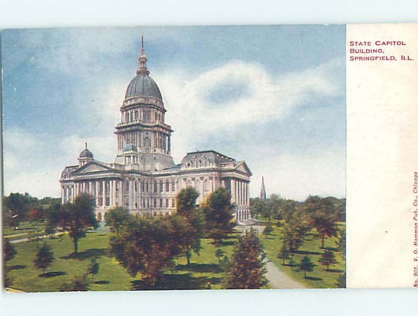 Divided-Back CAPITOL BUILDING Springfield Illinois IL HJ5610