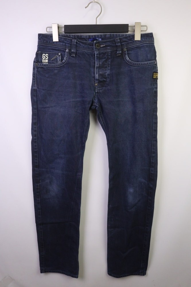 G-STAR RAW Denim ATTACC LOW STRAIGHT Blue Dark Wash Jeans W31 L34 Zip Fly