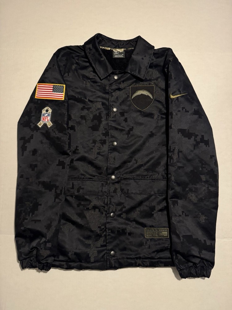 Nike NFL Chargers Salute to Service Black Camo Coach Jacket Men’s Small