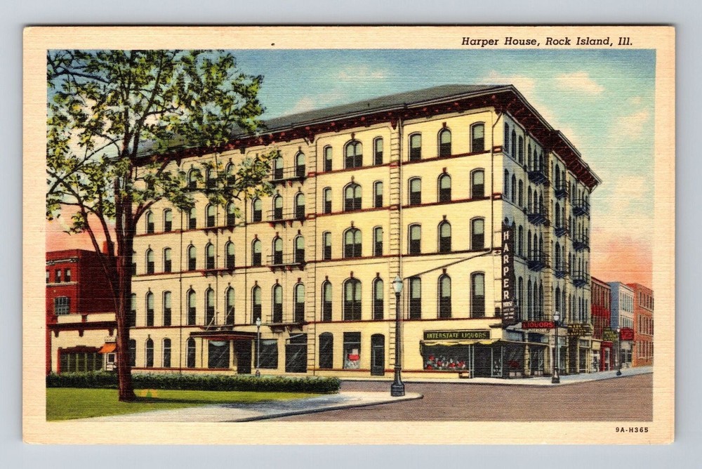 Rock Island IL-Illinois, Harper House, Exterior, Vintage Postcard