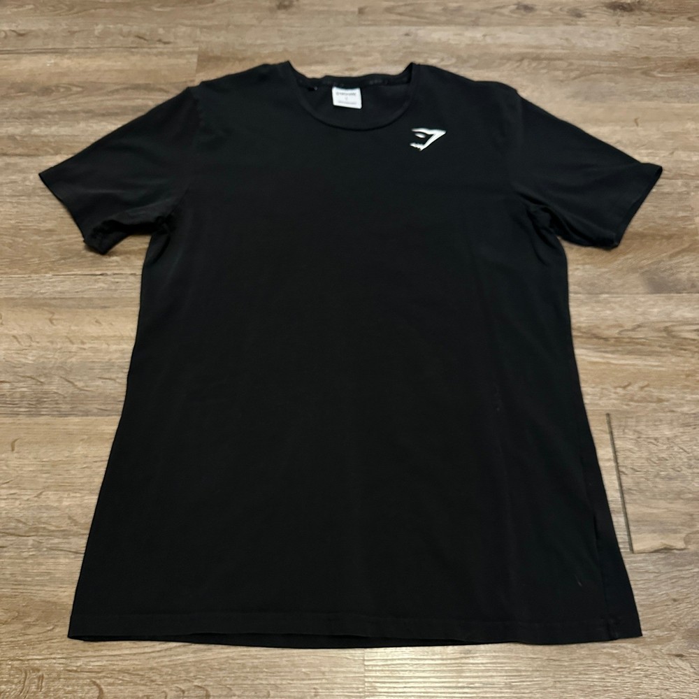 Gymshark Apollo T-Shirt Mens Large Black Short Sleeve Gym Workout GMST3256-BK