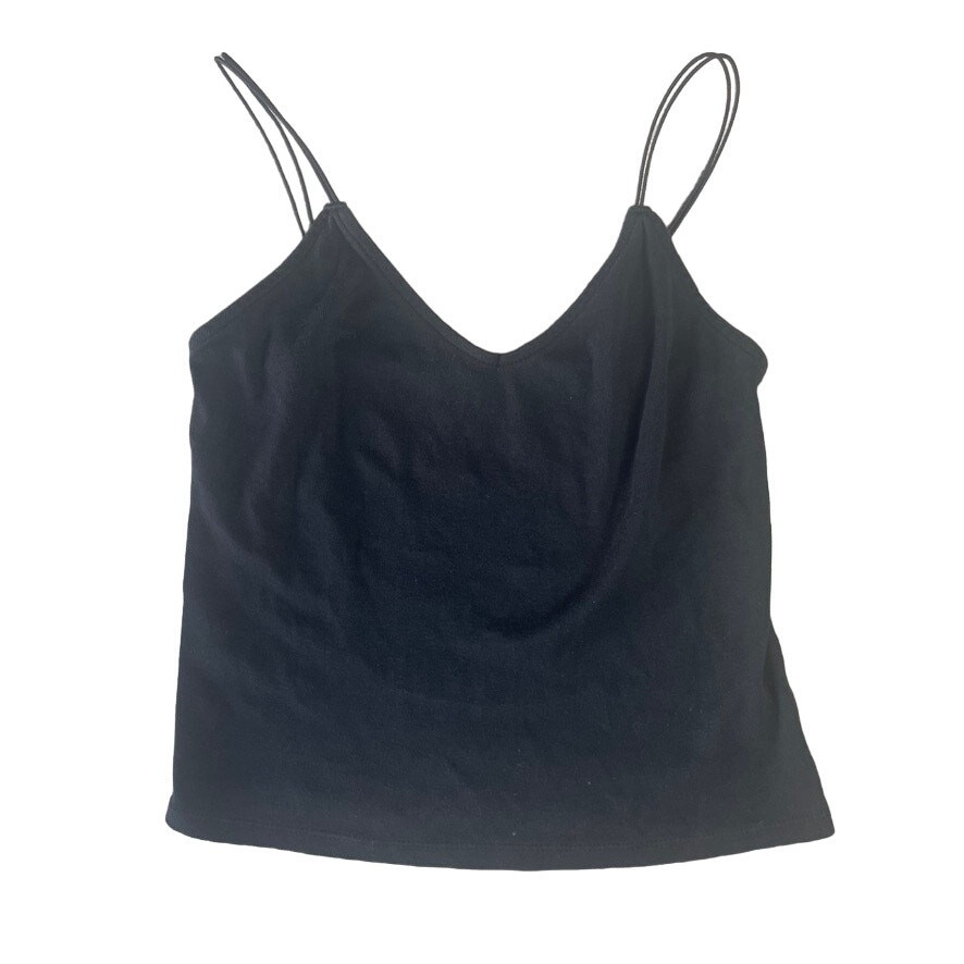 Wild Fable Black XS V-Neck Cropped Tank Top with Double Strap