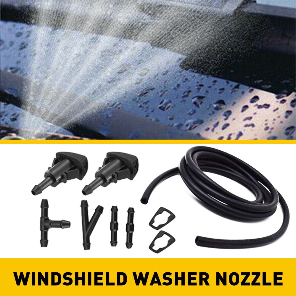 5116079AA Windshield Washer Nozzle Spray Kit with Hose for Car Wiper Fluid