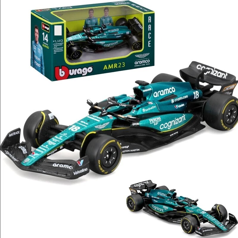 Bburago 1:43 Aston Martin F1 Model Formula Car Static Racing