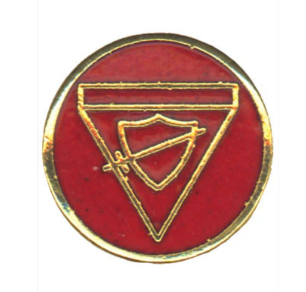Pathfinder Club Seventh Day Adventist SDA Companion Class Lapel Pin - red shield