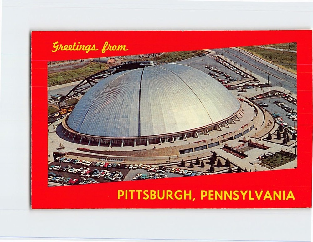 Postcard Aerial View Public Auditorium Pittsburgh Pennsylvania USA