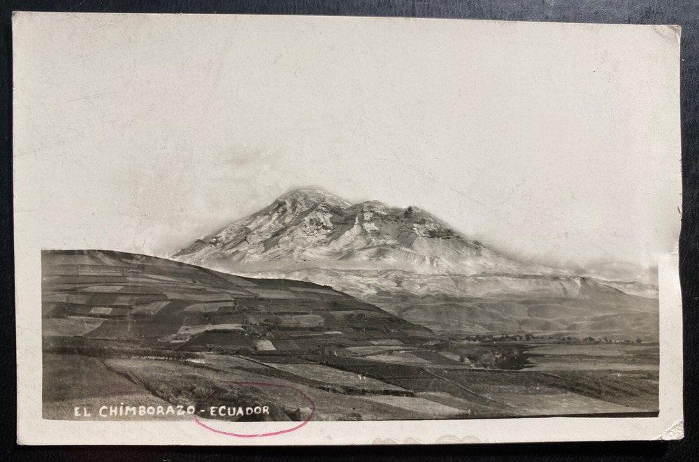 Mint Ecuador Real Picture Postcard RPPC Chimborazo Volcano View