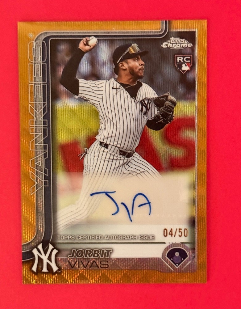2025 Topps Chrome: Jorbit Vivas #AC-JV Gold Refractor (Auto/RC) /50