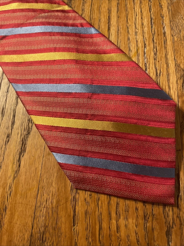 EUC Tango Silk Striped Men’s Tie Hand Made Necktie