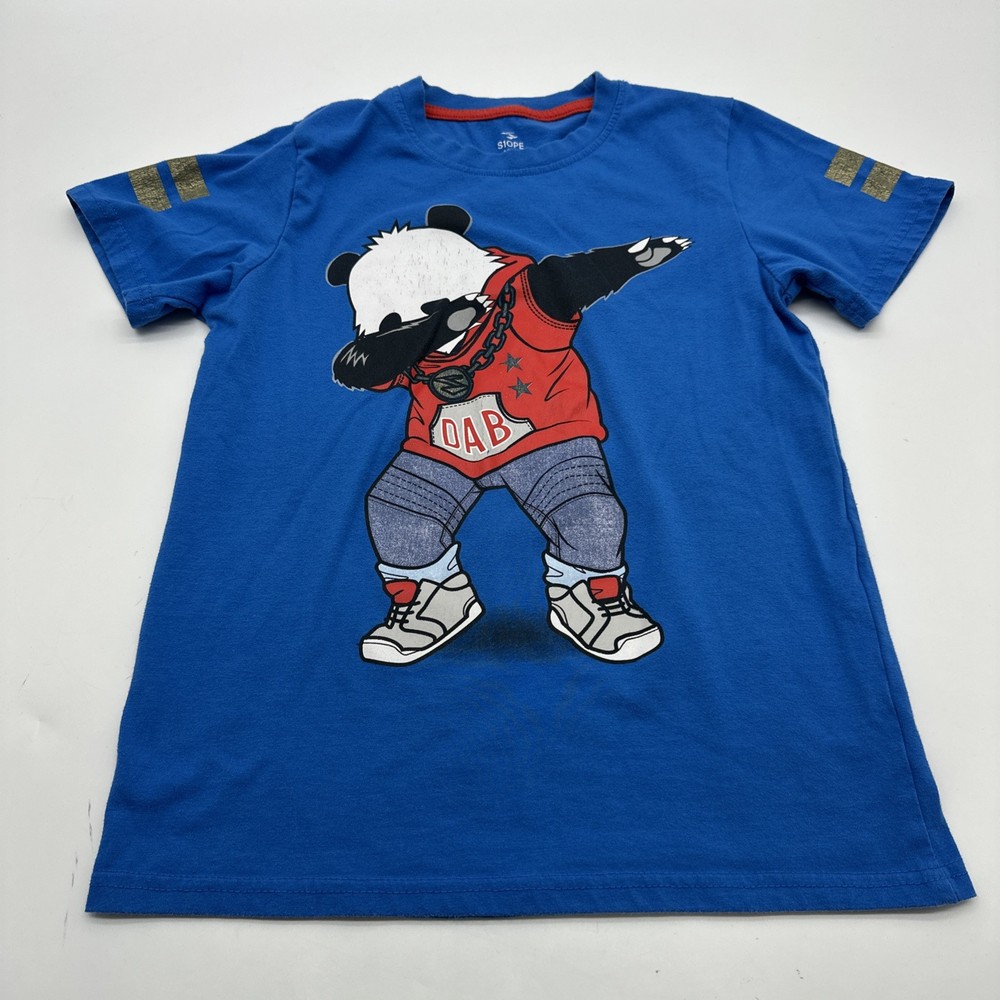 S1 Ope T-shirt Youth Boys Size 12/14 Blue Graphic Print Bear..#34870