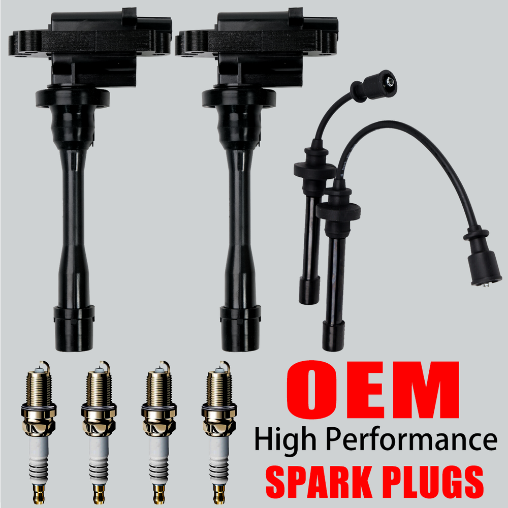 2X OEM Ignition Coil 4X Iridium Spark Plugs Wire Kit Mitsubishi Lancer UF295