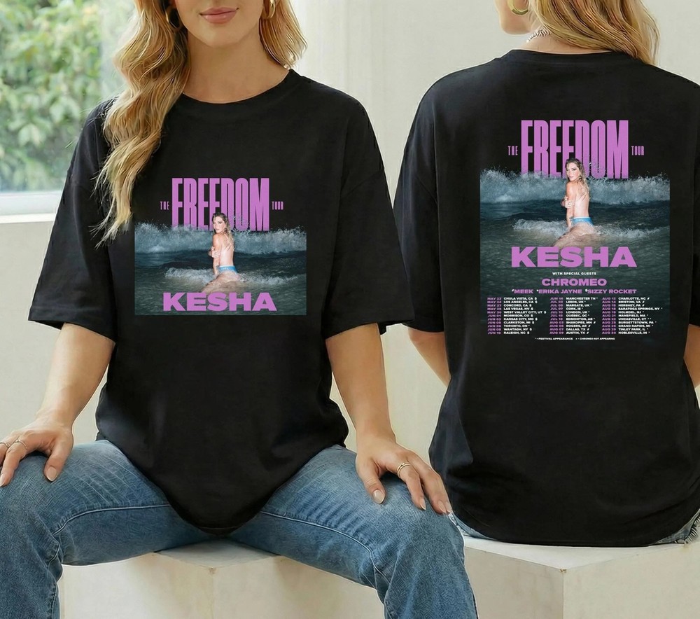 2026 Kesha the Freedom Tour Shirt, Kesha Fan Gift Double Sided T-Shirt