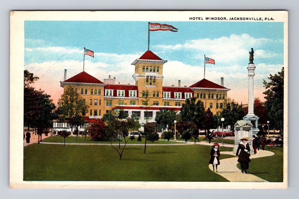 Jacksonville FL-Florida, Hotel Windsor, Advertising, Vintage Souvenir Postcard