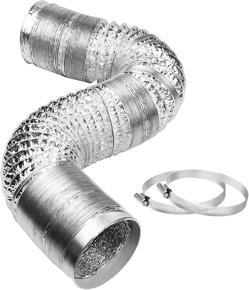 4 Inch 16FT Dryer Vent Hose, Flexible Aluminum Air Ducting for Clothes Dryer, Gr