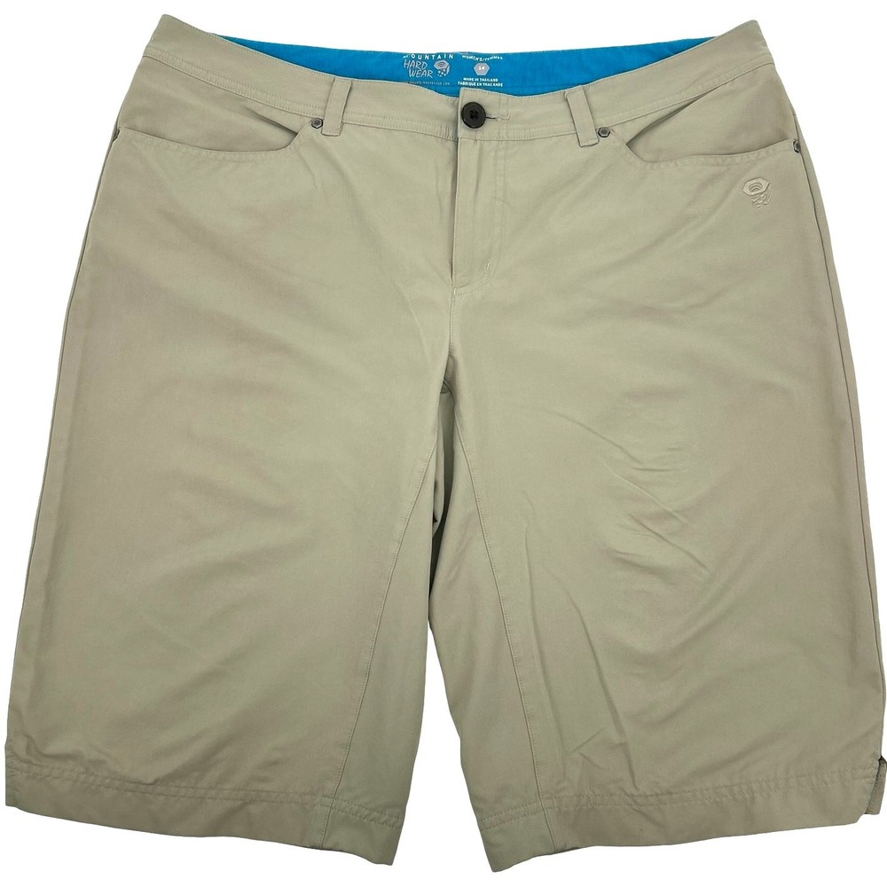 Women's Mountain Hardwear Beige Tan Nylon Hiking Shorts Size 14 (37x13)