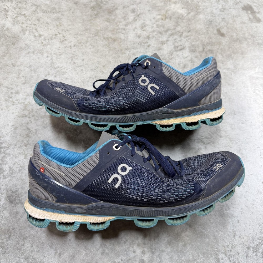 On Cloudsurfer Shoes Mens Size 11.5 Blue CloudTec Running Sneakers Athletic