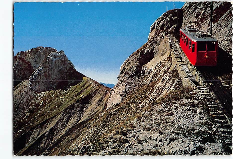Postcard The steepest Rackrailway in the world Pilatus Switzerland