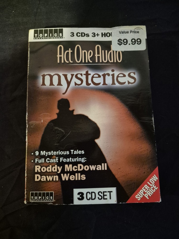 ACT ONE AUDIO Mysteries (3 Audio CDs) 9 Mysterious Tales w/ Roddy McDowell +more