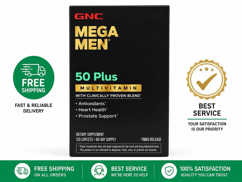 GNC Mega Men 50 Plus Multivitamin  Pack of 120 And Free Ship Ex 11/27