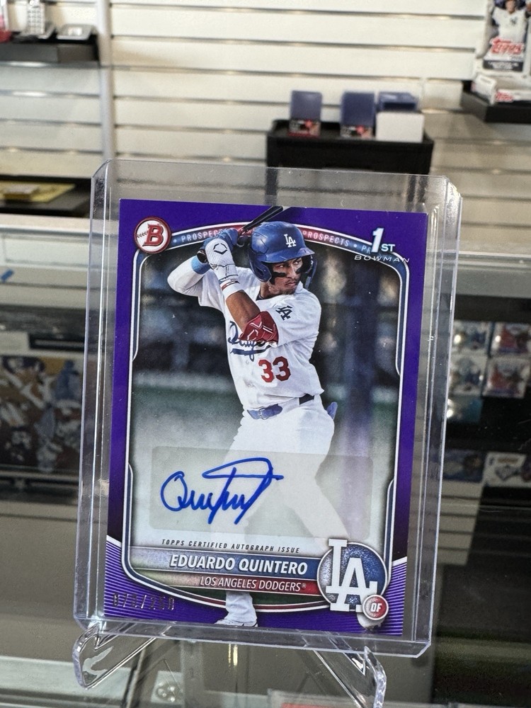 2025 Bowman Eduardo Quintero Auto 250 Los Angeles Dodger Card