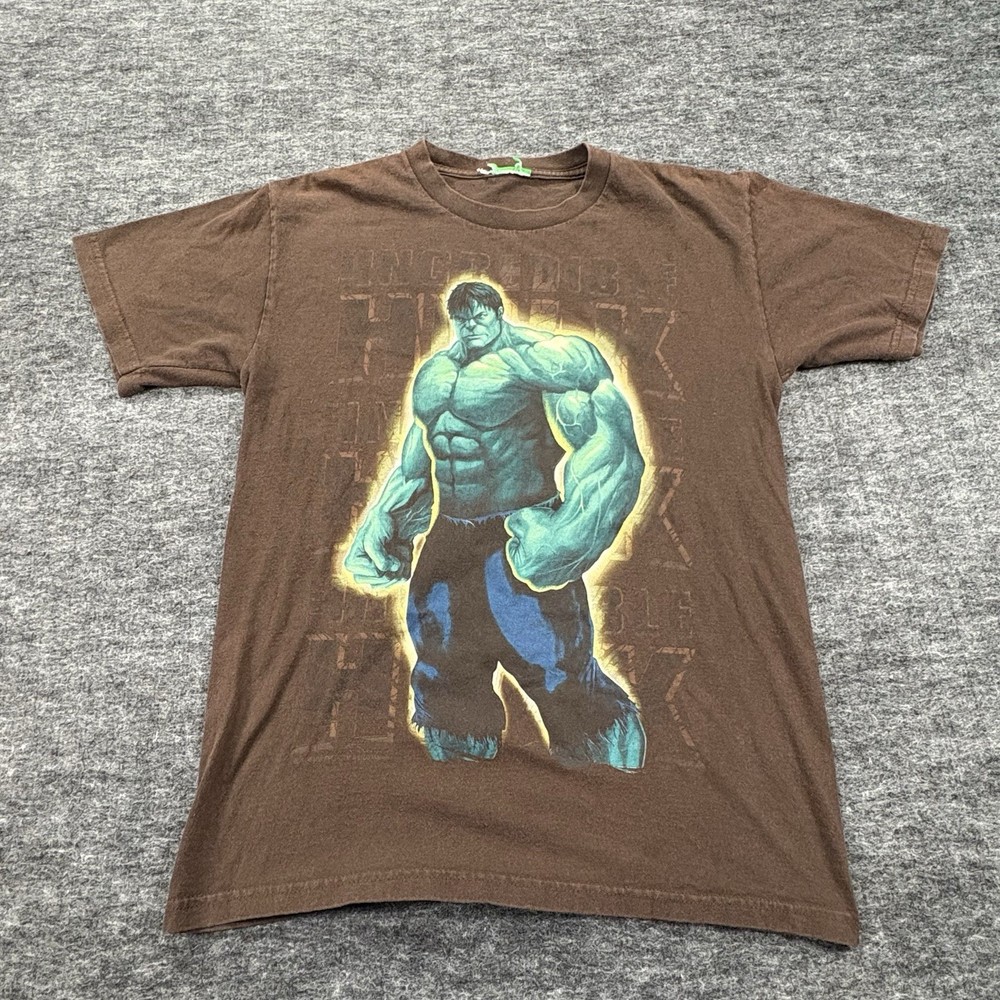 Vtg 2008 Incredible Hulk Movie T Shirt Youth L Marvel Mad Engine Tee