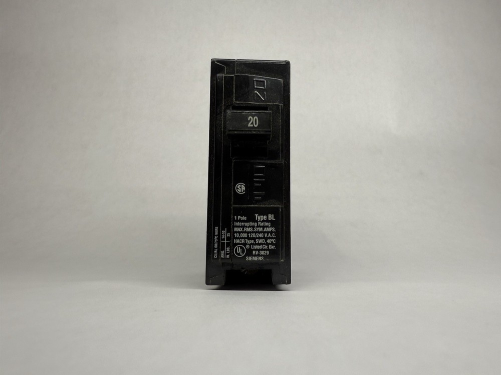 Siemens Type BL 20A Bolt-On Circuit Breaker – 1 Pole 120/240V – Used