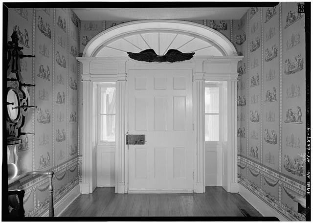 4. INTERIOR, FIRST FLOOR, FRONT DOORWAY AND CENTRAL HALLWAY - Frontier House,